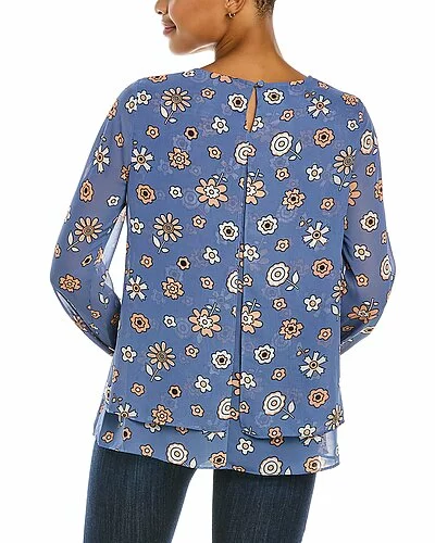 Anne Klein Chiffon Double Layer Blouse Women 4 Anne Klein Chiffon Double Layer Blouse Women - Image 2
