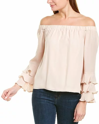 Nicole Miller Off-the-Shoulder Silk Top Women 3 Nicole Miller Off-the-Shoulder Silk Top Women