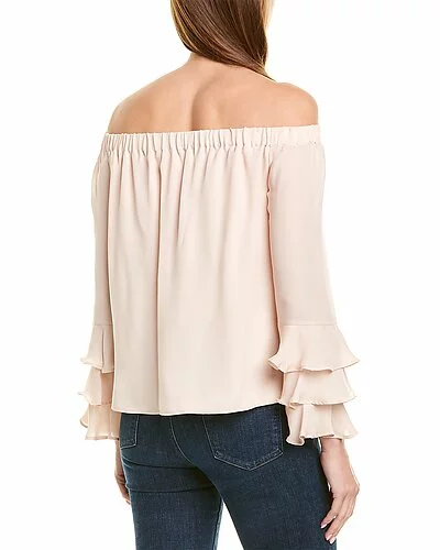 Nicole Miller Off-the-Shoulder Silk Top Women 4 Nicole Miller Off-the-Shoulder Silk Top Women - Image 2