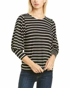 Vince Camuto Puff Shoulder Knit Stripe Top Women
