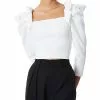 Alice + Olivia Genny Ruffle Fitted Top Women -Dresses shop 1411045727 RLLD 1