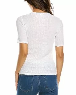 Vince Scoop Neck Linen-Blend Henley Shirt Women -Dresses shop 1411147835 RLLD 2