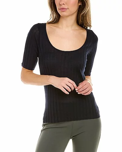 Vince Wide Rib Scoop Neck Top Women 3 Vince Wide Rib Scoop Neck Top Women