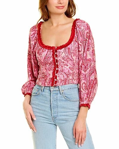 FREE PEOPLE Dare Me Blouse Women 2 FREE PEOPLE Dare Me Blouse Women