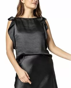 Lilla P Ruffle Sleeve Boatneck Shirt Women