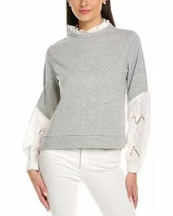 Lea & Viola Mixed Media Sweatshirt Women