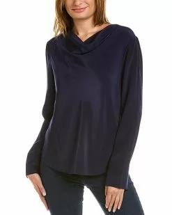St. John Cowl Neck Silk Top Women