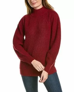 BCBGMAXAZRIA Oversized Turtleneck Wool-Blend Sweater Women