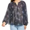 Vince Deco Floral Pleated Blouse Women