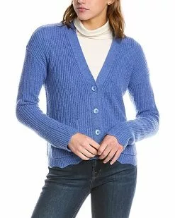 Forte Cashmere Scalloped Wool & Cashmere-Blend Cardigan Women