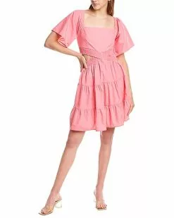 70/21 Smocked Cutout Mini Dress Women