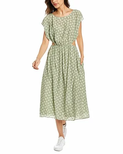 Rebecca Taylor Cutout Silk-Blend Midi Dress Women 3 Rebecca Taylor Cutout Silk-Blend Midi Dress Women
