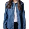 Zadig & Voltaire Thelma Denim Chemise Long Sleeve Shirt Women -Dresses shop 1411331562 RLLD 1