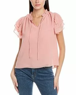 1.STATE Flutter Sleeve V-Neck Top Women