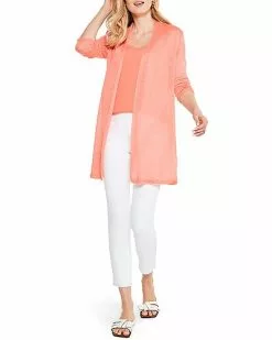 NIC+ZOE Petite Lightweight Long Linen-Blend Cardigan Women
