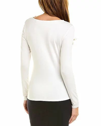 Elie Tahari Wide Boatneck Pleated Knit Top Women 4 Elie Tahari Wide Boatneck Pleated Knit Top Women - Image 2
