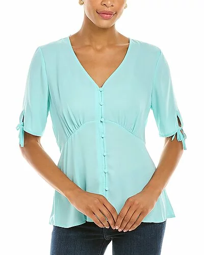 Vince Camuto Button Front V-Neck Blouse Women 3 Vince Camuto Button Front V-Neck Blouse Women