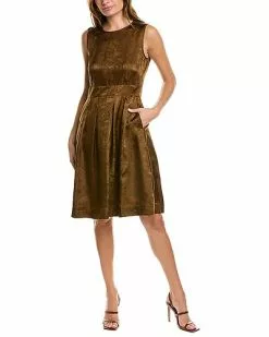 Lafayette 148 New York Floral Silk A-Line Dress Women