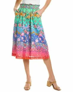 Johnny Was Rainbow Field Paperbag Skirt Women