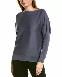 Lafayette 148 New York Ribbed Asymmetric Silk-Blend Sweater Women