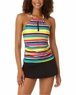 Anne Cole Tab Front High Neck Tankini Women