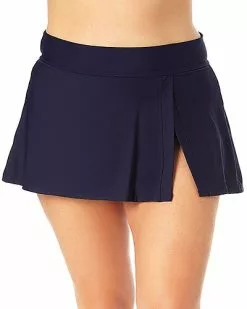 Anne Cole Banded Side Slit Swim Skirt Women