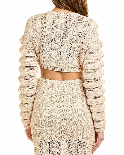 LoveShackFancy Junice Crop Cardigan Women 4 LoveShackFancy Junice Crop Cardigan Women - Image 2