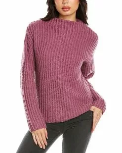 Vince Ribbed Funnel Neck Alpaca & Wool-Blend Sweater Women