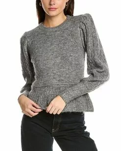 Design History Peplum Alpaca & Wool-Blend Pullover Women
