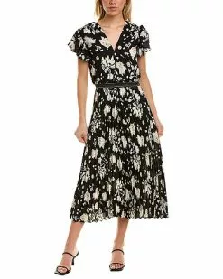 Max Studio Flutter Midi Dress Women
