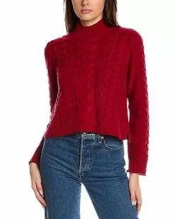 Hannah Rose Ella Crop Cable Wool & Cashmere-Blend Sweater Women