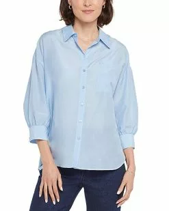 NYDJ Zoey Silk-Blend Blouse Women