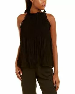 Vince Camuto Sleeveless Pleated Halter Top Women