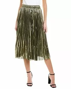 70/21 Shiny Pleated Midi Skirt Women