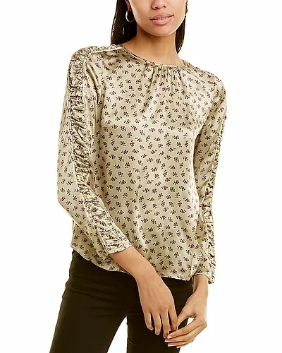 Rebecca Taylor Sage Fleur Silk Top Women 3 Rebecca Taylor Sage Fleur Silk Top Women