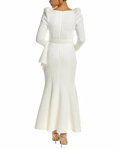 Badgley Mischka Draped Flounce Day Dress Women 4 Badgley Mischka Draped Flounce Day Dress Women - Image 2